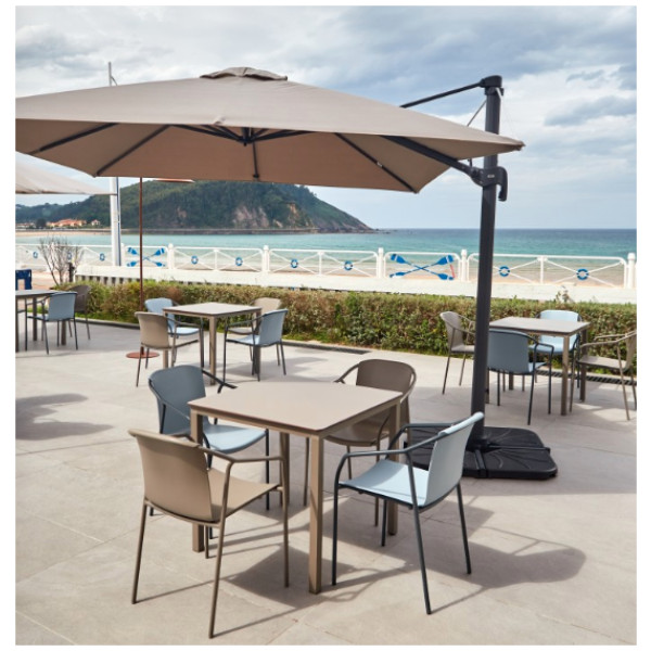 Parasol FLEXO-Ezpeleta 3×3 Giro De 360 Estructura Blanca - Imagen 11