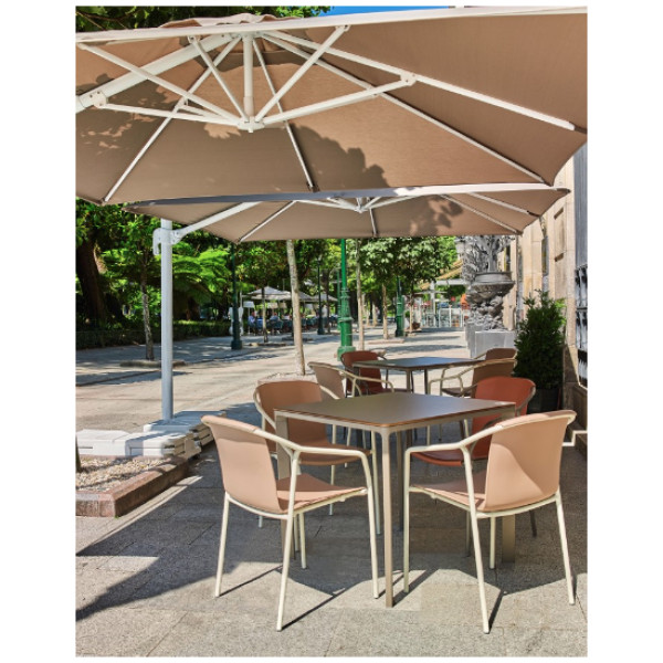 Parasol FLEXO-Ezpeleta 3×3 Giro De 360 Estructura Blanca - Imagen 12