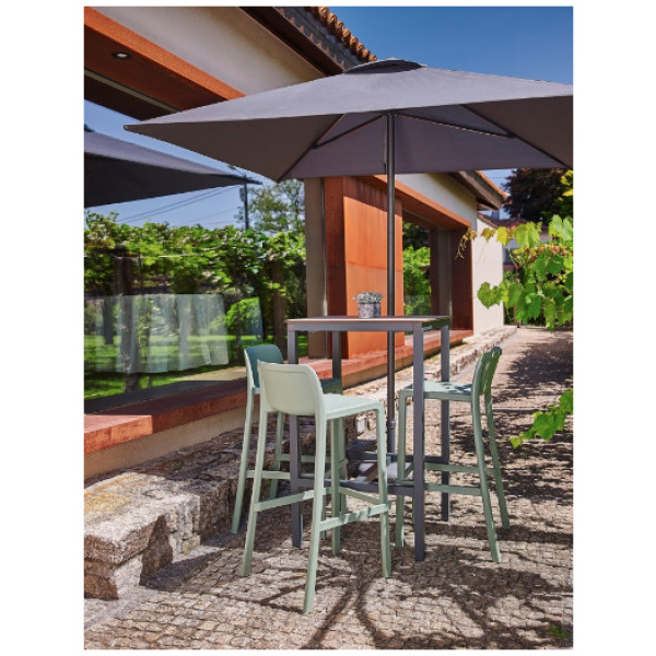 Parasol Eolo 2.5x2.5m Ezpeleta-Estructura de Aluminio color Gris Antracita y Toldo Olefin Color Arena - Imagen 4
