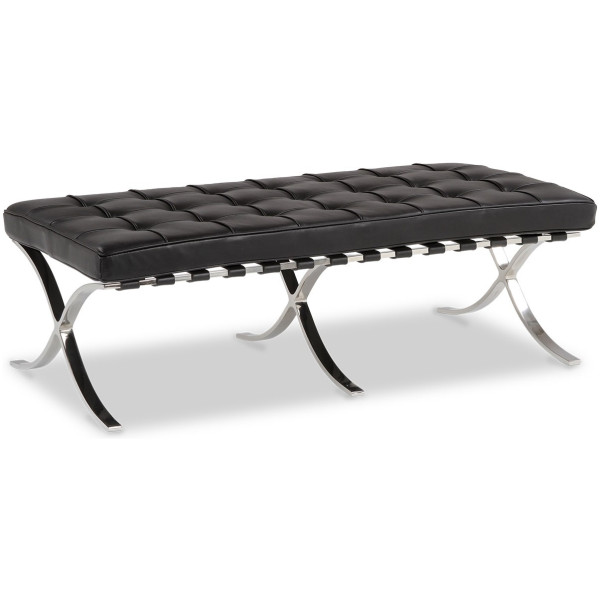 Taburete Barcelona Ottoman Piel Italiana Doble replica