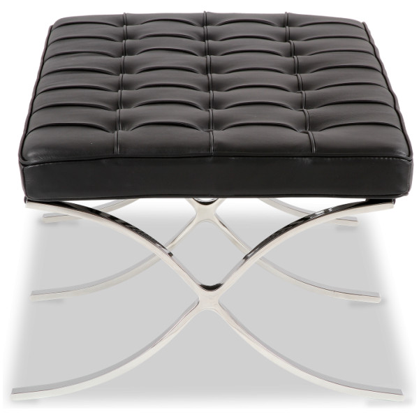 Taburete Barcelona Ottoman Piel Italiana Doble replica - Imagen 2