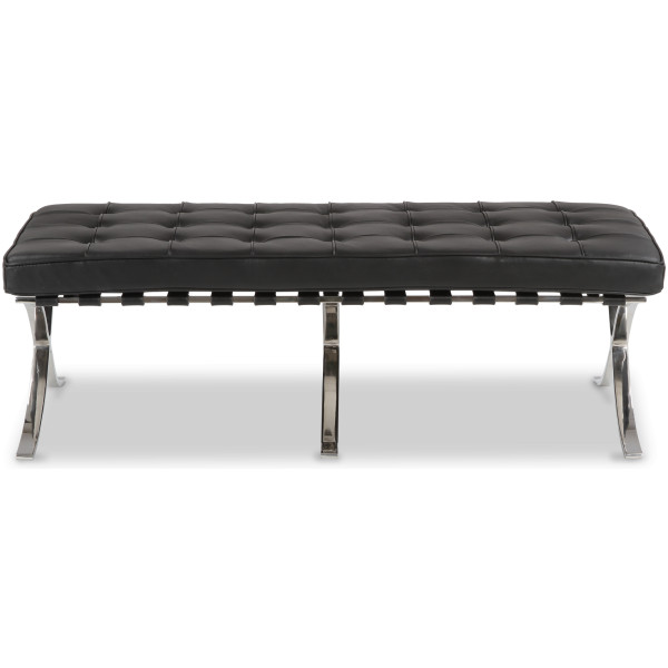 Taburete Barcelona Ottoman Piel Italiana Doble replica - Imagen 3