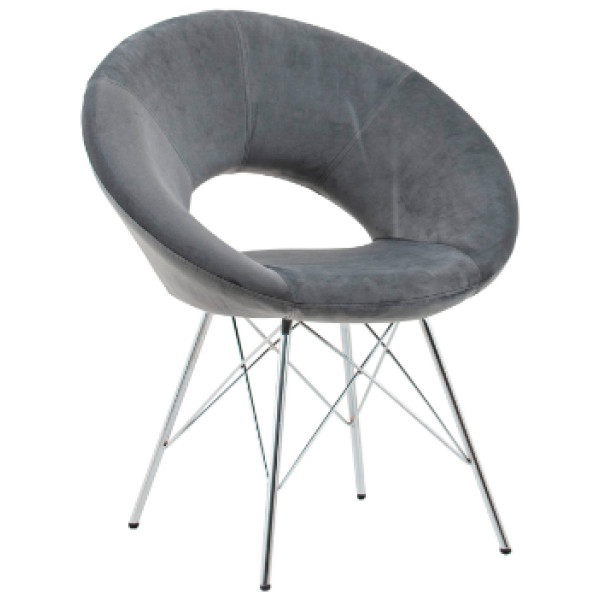 Silla Sillon Ocasional Denver Terciopelo Pata Cromada - Imagen 7