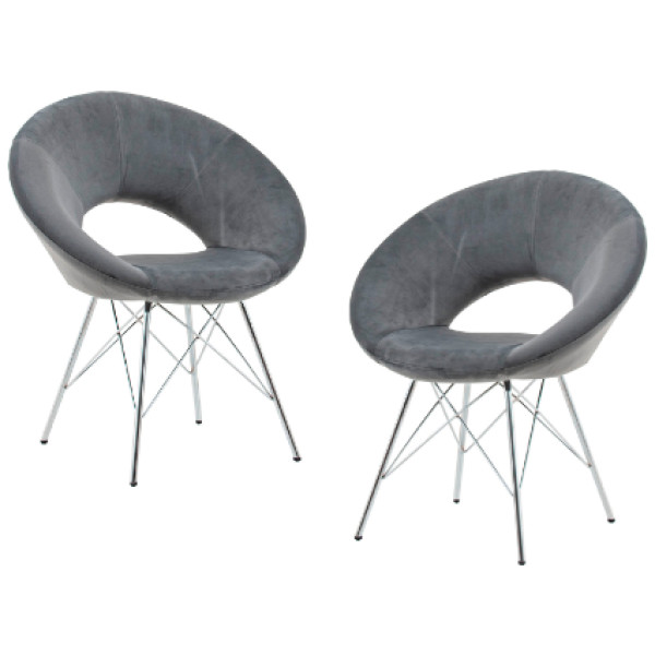 Silla Sillon Ocasional Denver Terciopelo Pata Cromada - Imagen 3