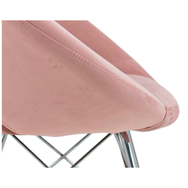 Silla Sillon Ocasional Denver Terciopelo Pata Cromada - Imagen 6