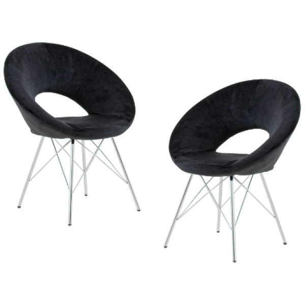 Silla Sillon Ocasional Denver Terciopelo Pata Cromada