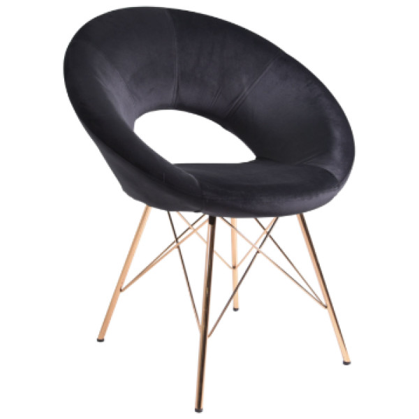 Silla Sillon Ocasional Denver Terciopelo Pata Dorada - Imagen 11