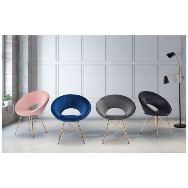 Silla Sillon Ocasional Denver Terciopelo Pata Dorada - Imagen 3
