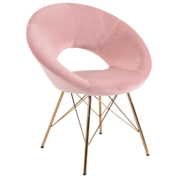 Silla Sillon Ocasional Denver Terciopelo Pata Dorada