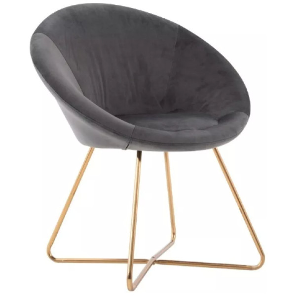 Silla Sillon Ocasional Vail Terciopelo Pata Dorada
