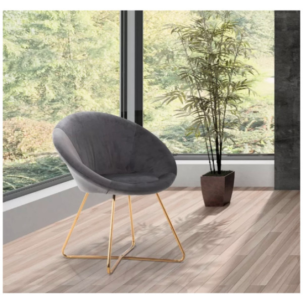 Silla Sillon Ocasional Vail Terciopelo Pata Dorada - Imagen 12