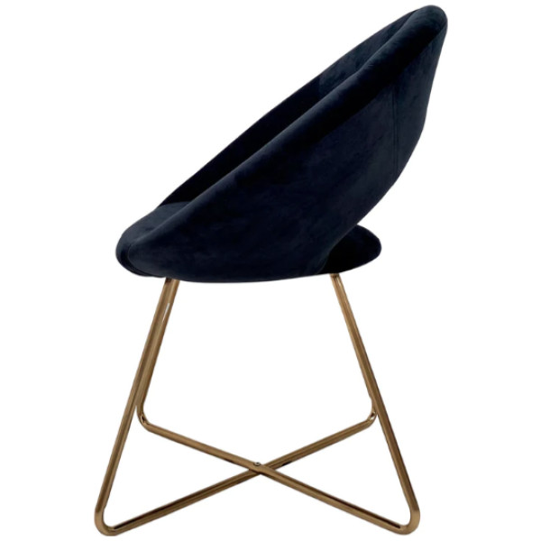 Silla Sillon Ocasional Tucson Terciopelo Pata Dorada - Imagen 2