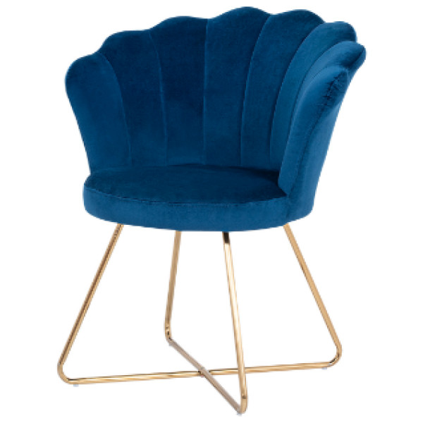 Silla Sillon Ocasional Dallas Terciopelo Pata Dorada - Imagen 3
