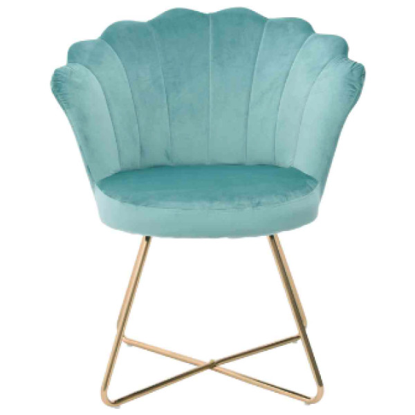 Silla Sillon Ocasional Dallas Terciopelo Pata Dorada - Imagen 2