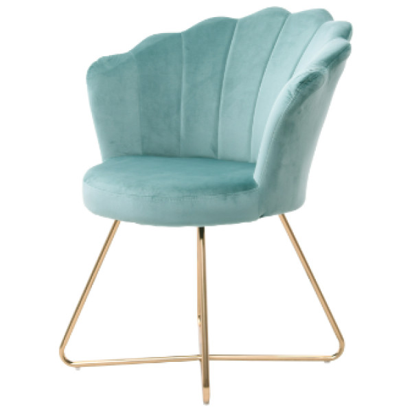 Silla Sillon Ocasional Dallas Terciopelo Pata Dorada