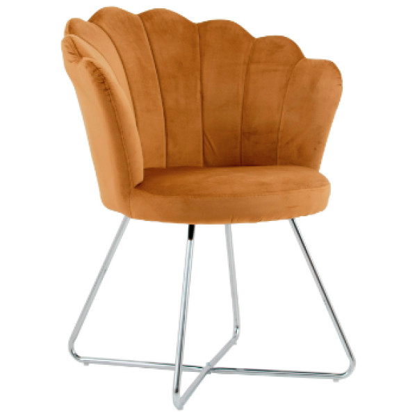 Silla Sillon Ocasional Dallas Terciopelo Pata Cromada