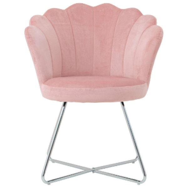 Silla Sillon Ocasional Dallas Terciopelo Pata Cromada - Imagen 3