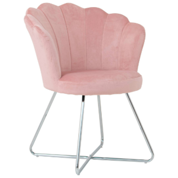 Silla Sillon Ocasional Dallas Terciopelo Pata Cromada - Imagen 4