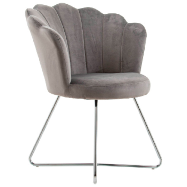 Silla Sillon Ocasional Dallas Terciopelo Pata Cromada - Imagen 6