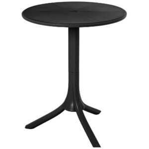 Mesa de centro negra redonda para interior y exterior