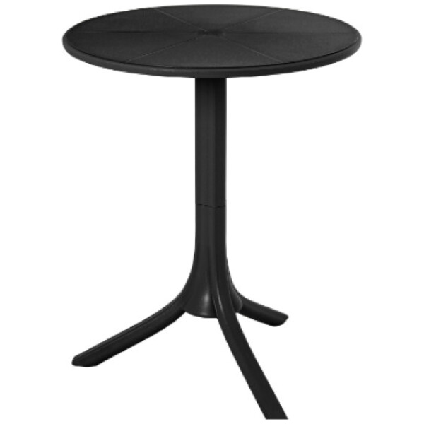 Mesa de centro negra redonda para interior y exterior