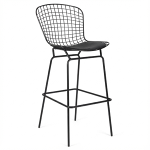 Banco Bertoia réplica negro de varilla de acero altura 80cm