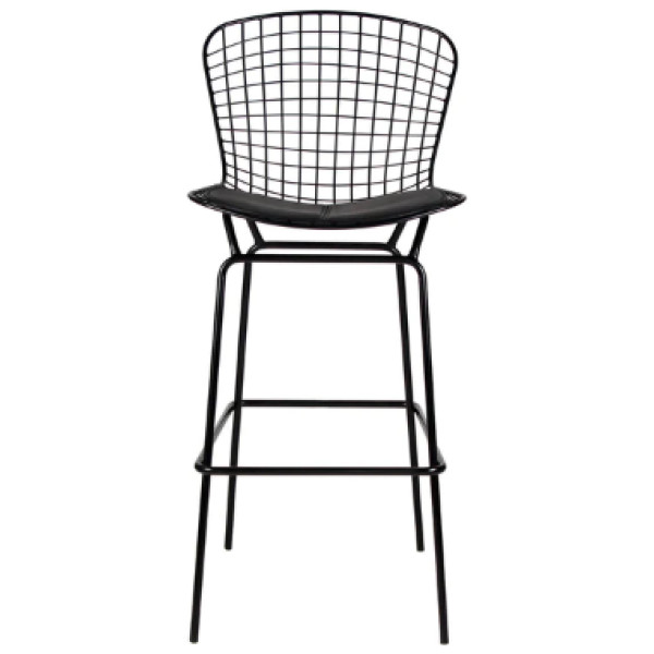 Banco Bertoia Negro Replica Altura Bar - Imagen 2