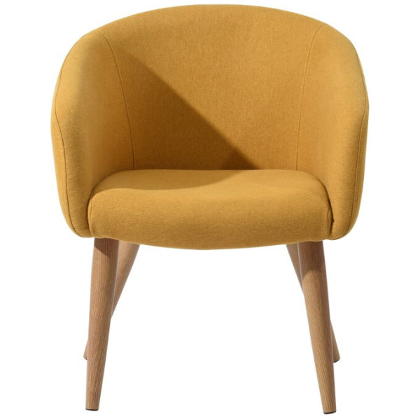 Silla Sillon Ocasional Auckland Amarillo Pata Impresión Madera - Imagen 3
