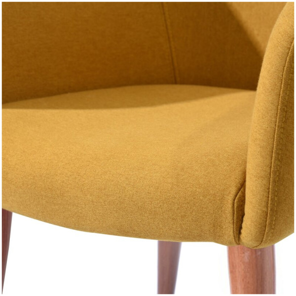 Silla Sillon Ocasional Auckland Amarillo Pata Impresión Madera - Imagen 7