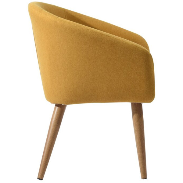 Silla Sillon Ocasional Auckland Amarillo Pata Impresión Madera - Imagen 4