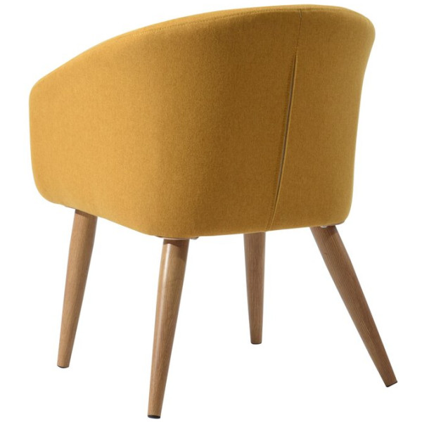Silla Sillon Ocasional Auckland Amarillo Pata Impresión Madera - Imagen 5