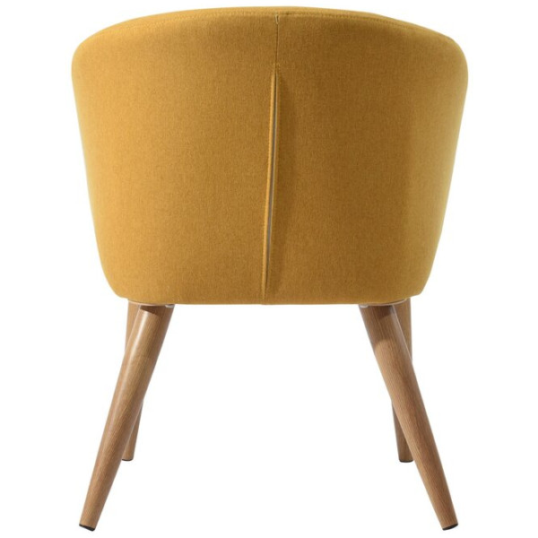 Silla Sillon Ocasional Auckland Amarillo Pata Impresión Madera - Imagen 6