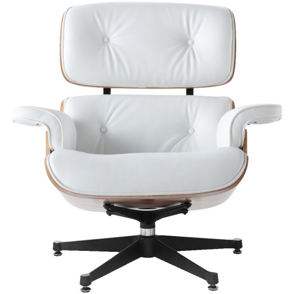 Sillón Eames Lounge Rep Piel 100% Blanco - Imagen 2