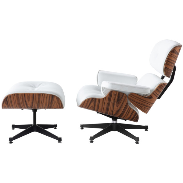 Sillón Eames Lounge Rep Piel 100% Blanco - Imagen 3