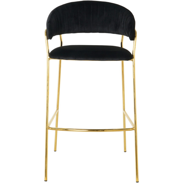 Banco Pekin Terciopelo Negro Velvet Pata Dorada Kitchen Stool - Imagen 8
