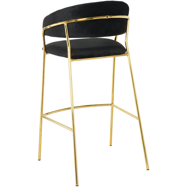Banco Pekin Terciopelo Negro Velvet Pata Dorada Kitchen Stool - Imagen 5
