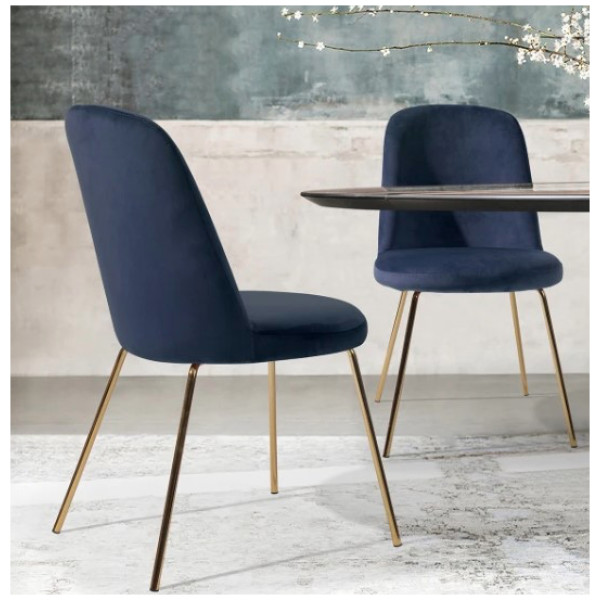 Silla Zanka Dark Azul Pata Dorada - Imagen 2