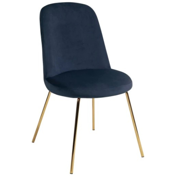 Silla Zanka Dark Azul Pata Dorada