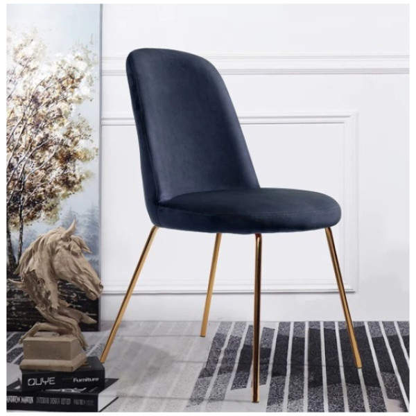 Silla Zanka Dark Azul Pata Dorada - Imagen 6