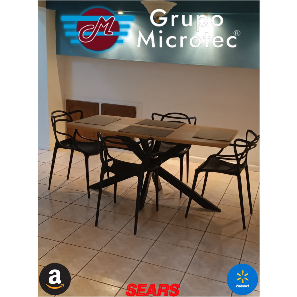 Mesa de Comedor Base metal X rectangular 160 Oxford moderna - Imagen 4