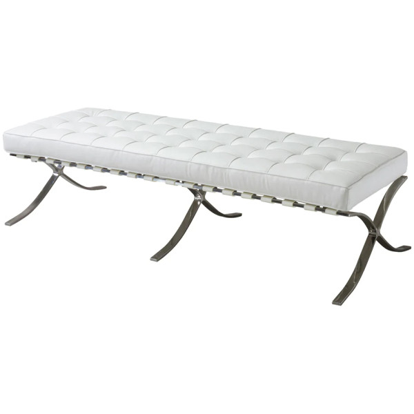 Taburete Barcelona Ottoman Piel Italiana Doble replica - Imagen 5
