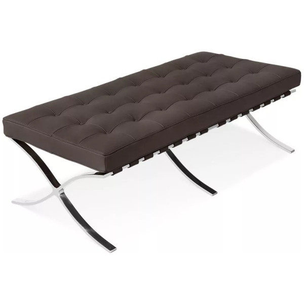 Taburete Barcelona Ottoman Piel Italiana Doble replica - Imagen 4