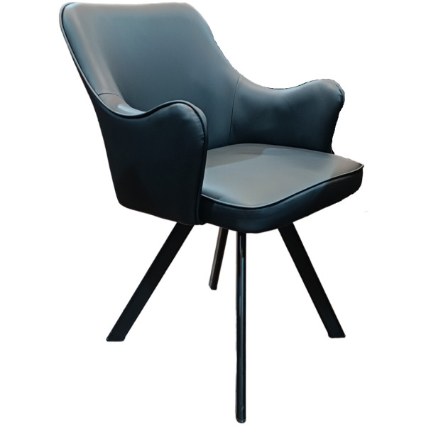 Silla sillón Ocasional London Moderno Piel Pu Base Piramide - Imagen 2