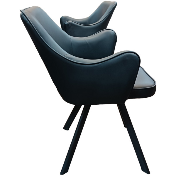 Silla sillón Ocasional London Moderno Piel Pu Base Piramide - Imagen 3