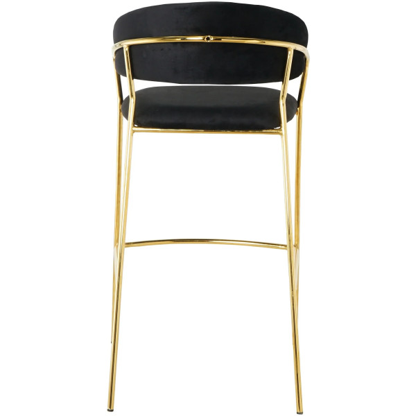 Banco Pekin Terciopelo Negro Velvet Pata Dorada Kitchen Stool - Imagen 3