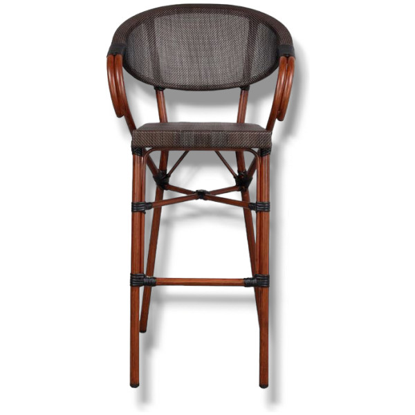 Banco Rattan French Malla Nogal Con Brazos Ratan Estilo Frances Metal Exterior - Imagen 2