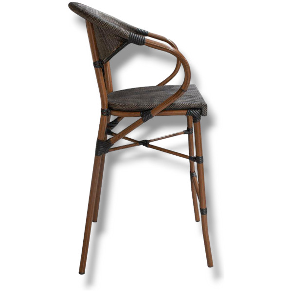 Banco Rattan French Malla Nogal Con Brazos Ratan Estilo Frances Metal Exterior - Imagen 3