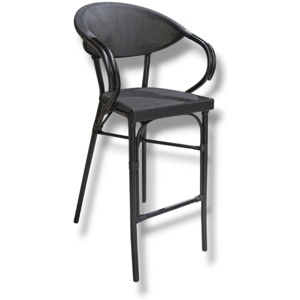Banco Rattan French Malla Nogal Con Brazos Ratan Estilo Frances Metal Exterior - Imagen 5