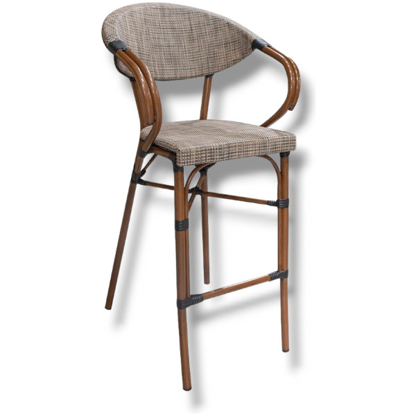 Banco Rattan French Malla Nogal Con Brazos Ratan Estilo Frances Metal Exterior - Imagen 6