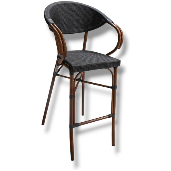 Banco Rattan French Malla Nogal Con Brazos Ratan Estilo Frances Metal Exterior - Imagen 7
